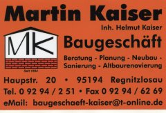 Gewerbe: Kaiser Martin (Inh.: Helmut Kaiser)