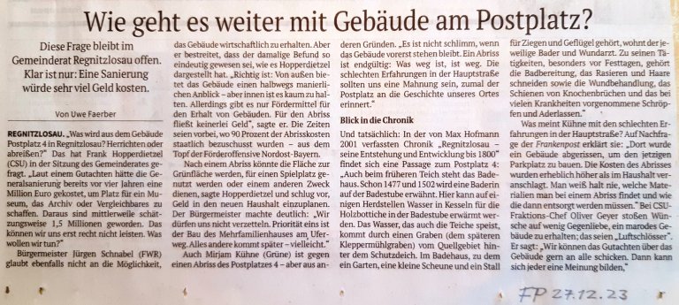 Wie geht es weiter am Postplatz