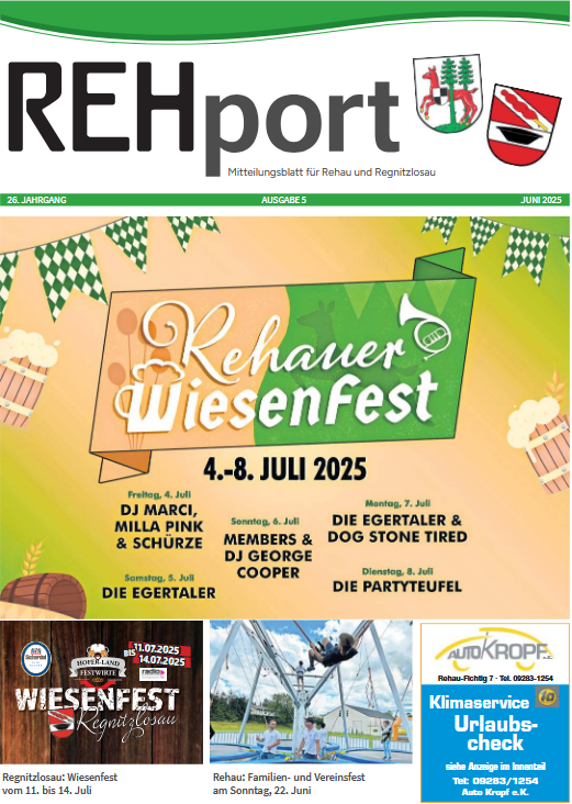 Mitteilungsblatt der Stadt Rehau und der Gemeinde Regnitzlosau - REHport - 5/2025